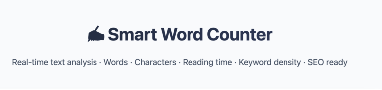 Smart Word Counter